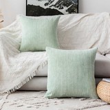 Home Brilliant Decorative Pillow Covers for Couch Green Throw Pillow Covers Set of 2 Sofa Bench, 18x