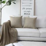 HOME BRILLIANT Burlap Linen Textured Cushion Covers Decorative Throw Pillow Cover for Sofa Couch Bed