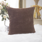 HOME BRILLIANT Decor Solid Supersoft Corduroy Stripes Square Throw Fall Pillow Cushion Covers Decora