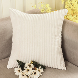 HOME BRILLIANT Solid Decorative Accent Pillow Case Striped Corduroy Plush Velvet Cushion Cover for S