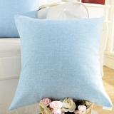 Home Brilliant Fuax Linen Square Throw Pillowcase Cushion Cover for Sofa, Light Blue, 45 x 45cm