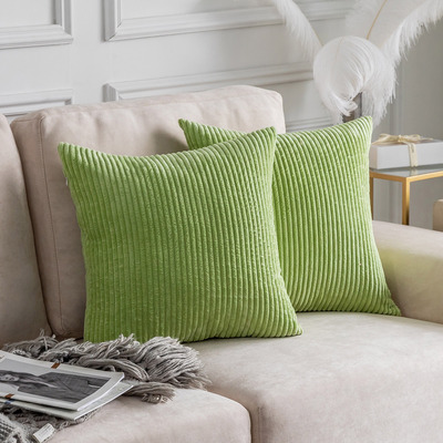Home Brilliant 20x20 Pillow Covers Set of 2 Throw Pillows Striped Velvet Cushion Cover for Chair Cou