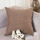 HOME BRILLIANT Solid Linen Euro Throw Pillowcase Cushion Cover for Living Room, 24"x24", Brown
