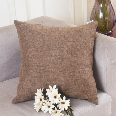 HOME BRILLIANT Decorative Lined Linen Throw Pillow Cover Cushion Case for Floor, 26x26 inches, Brown