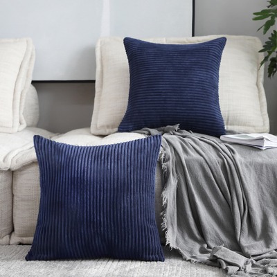 Home Brilliant 2 Pack Throw Pillow Covers 26x26 Striped Textured Velvet Corduroy Decorative Europe S