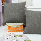 Home Brilliant Decorative Linen Square Throw Cushion Cover Pillowcase, 18"x18", Dark Grey
